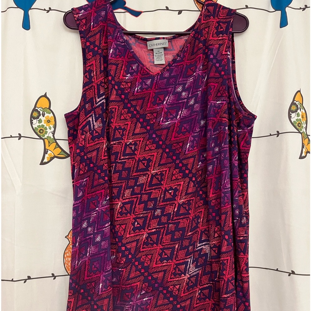 Red and Purple V-neck Tank top - Catherines brand size 1X - 18/20W